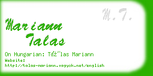 mariann talas business card